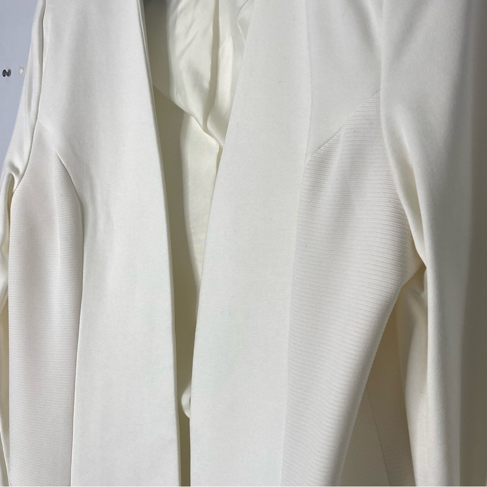 Marc Bouwer Unlimited Size Medium Ivory White Open Front Blazer Sleek Classic - Picture 5 of 7